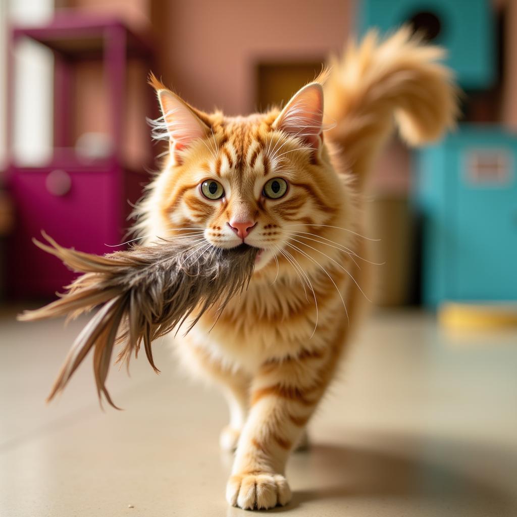  A playful cat bats at a toy at the Blue Ridge Humane Society