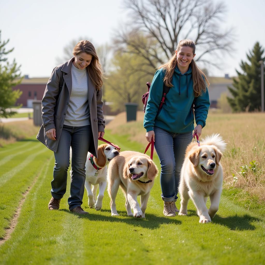 Volunteers Walking Dogs at Brookings South Dakota Humane Society