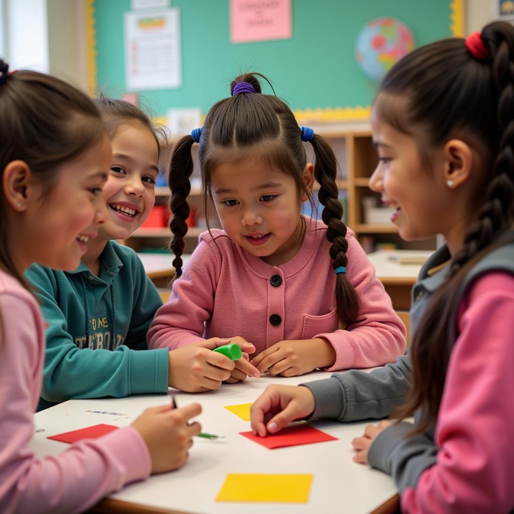 Diverse group of children engaged in playful learning in a Brooklyn kindergarten