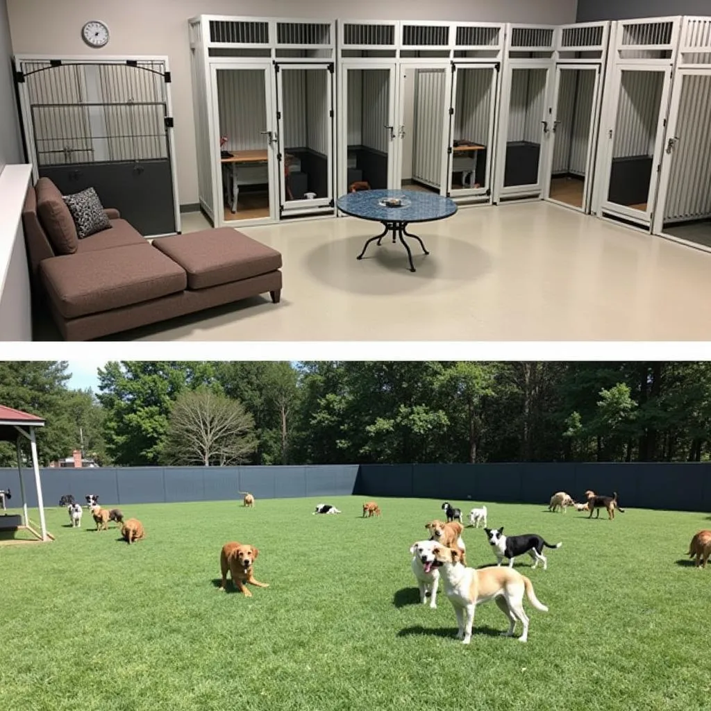 Spacious kennels and playful outdoor areas at Buddy Dog Humane Society in Sudbury, MA.