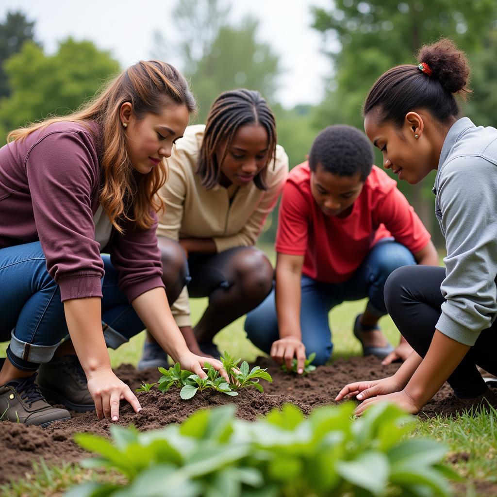 Diverse group of people working together