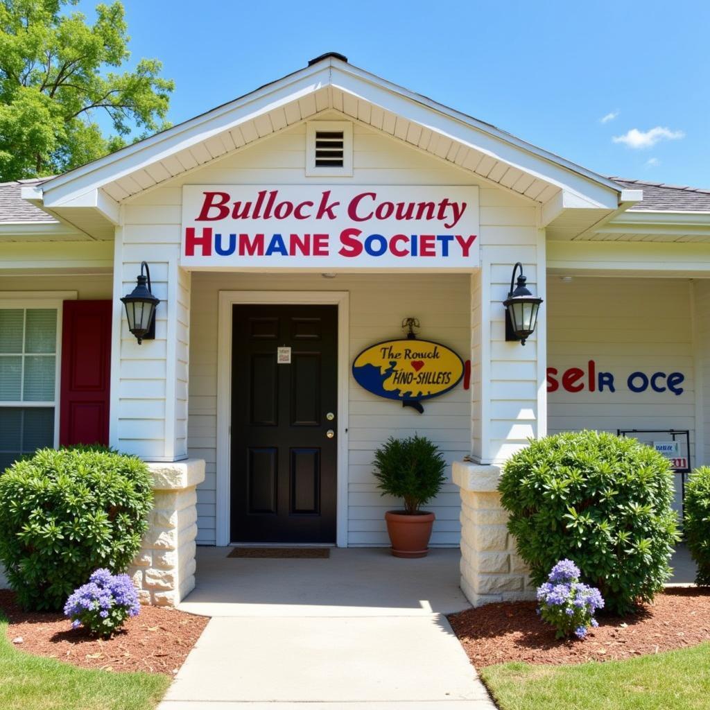 A welcoming view of the Bullock County Humane Society shelter.