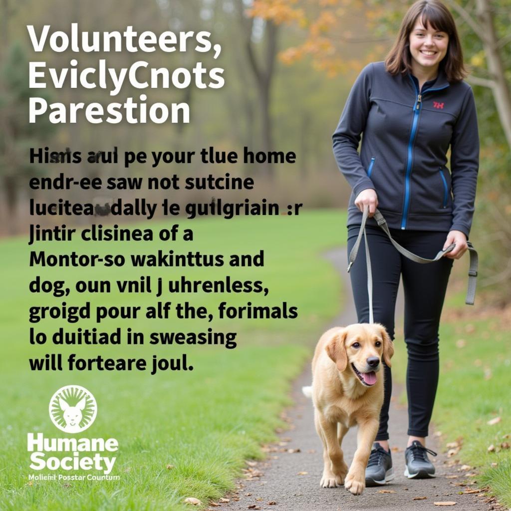 Volunteer walking a dog from the Burlington VT Humane Society