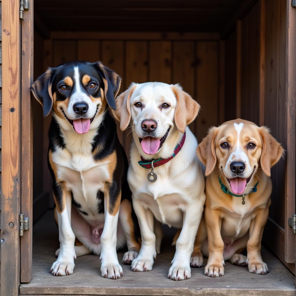 Dogs awaiting adoption at the Cabot AR shelter