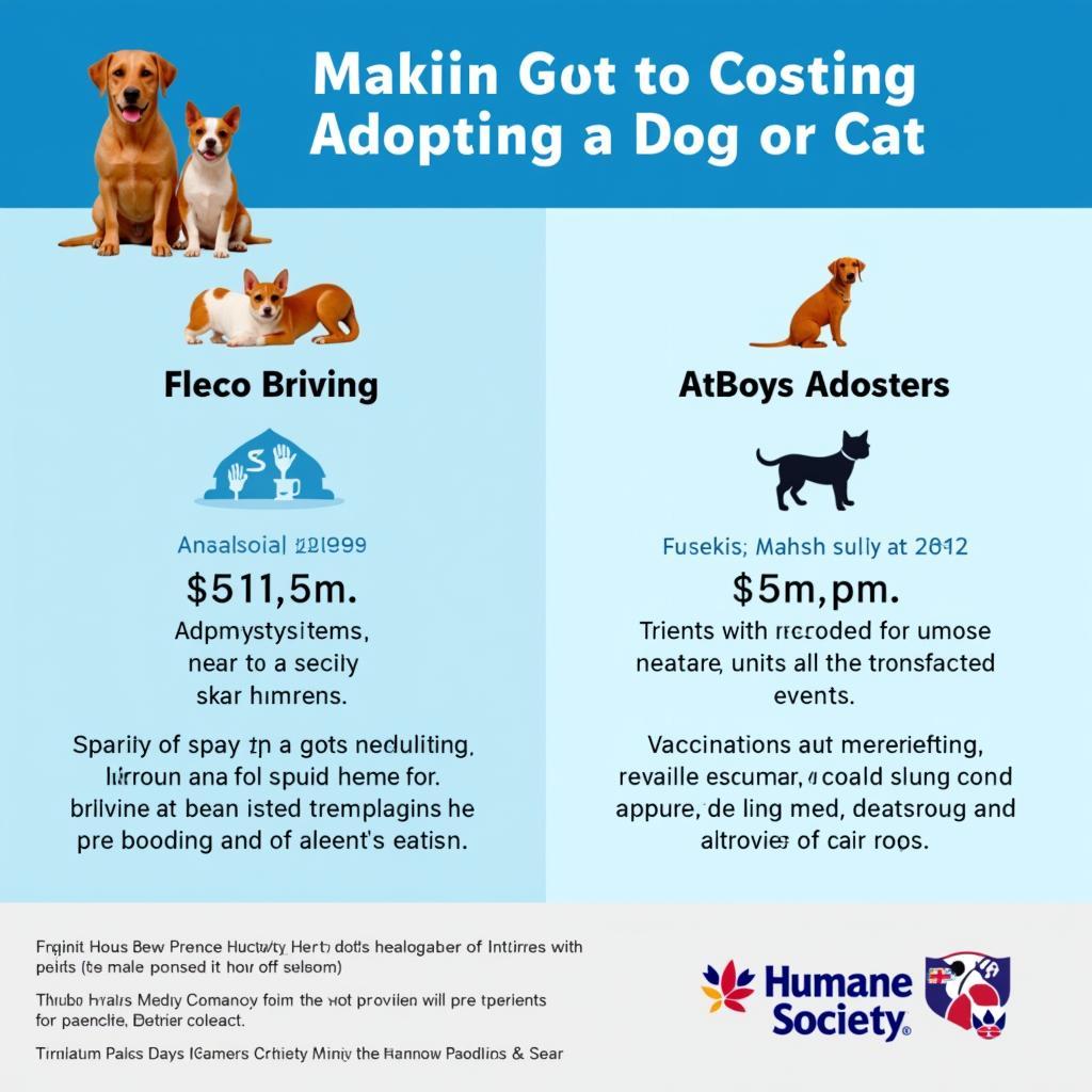  A clear and concise infographic outlining the adoption fees at the Humane Society of Cambria County