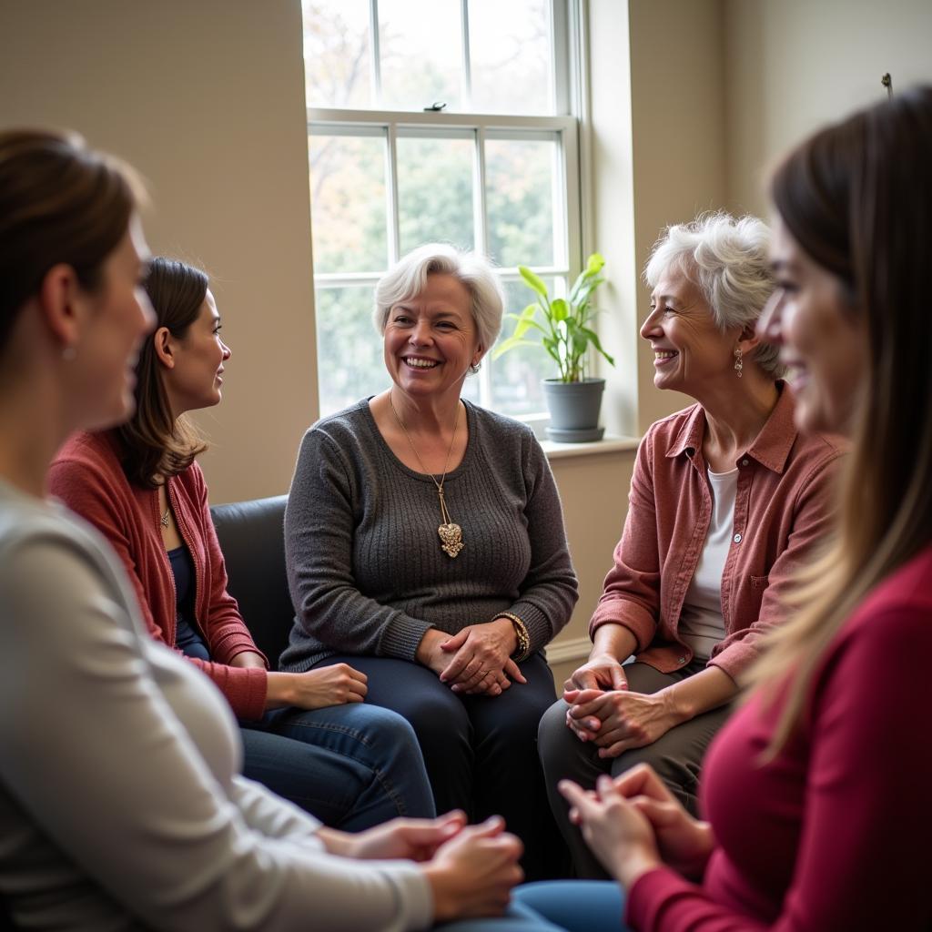 Support group meeting at Cancer Society of Greenville