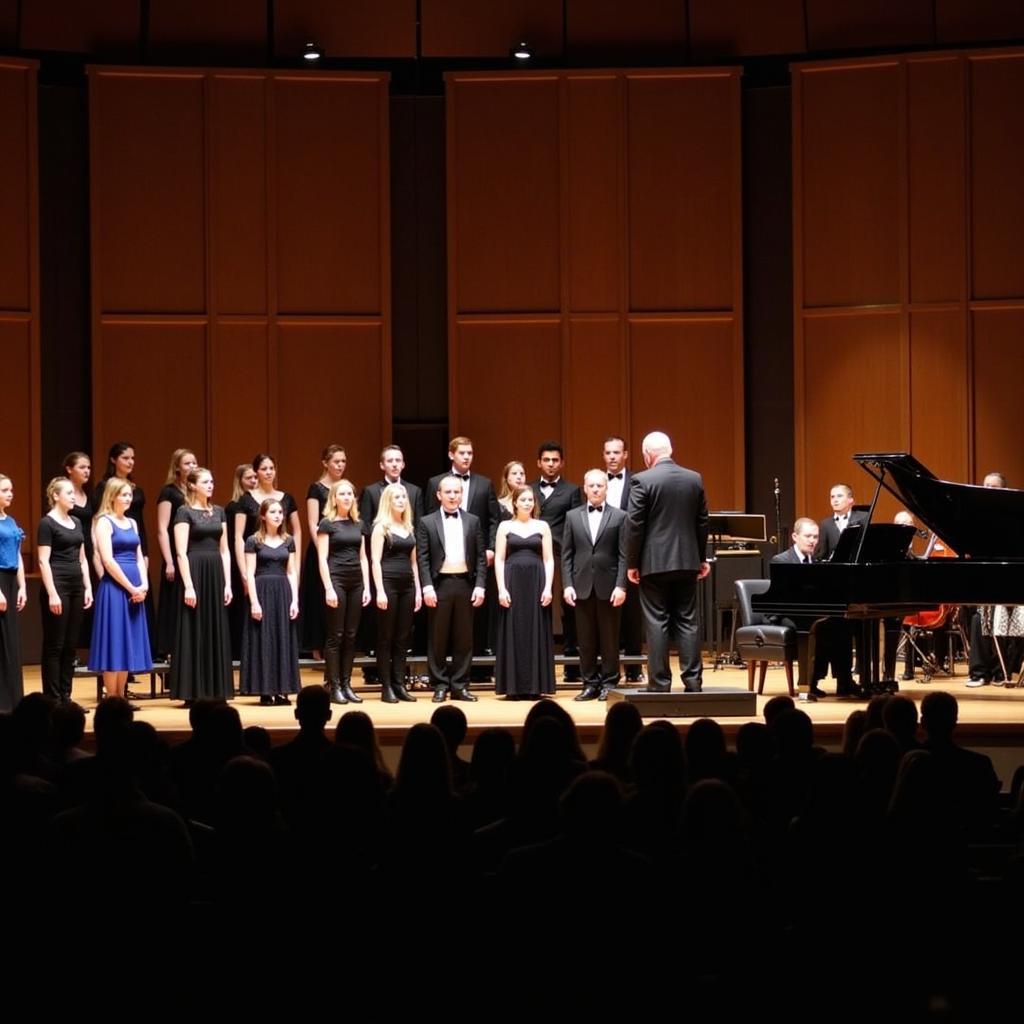 Canterbury Choral Society performing at a concert hall in New York City