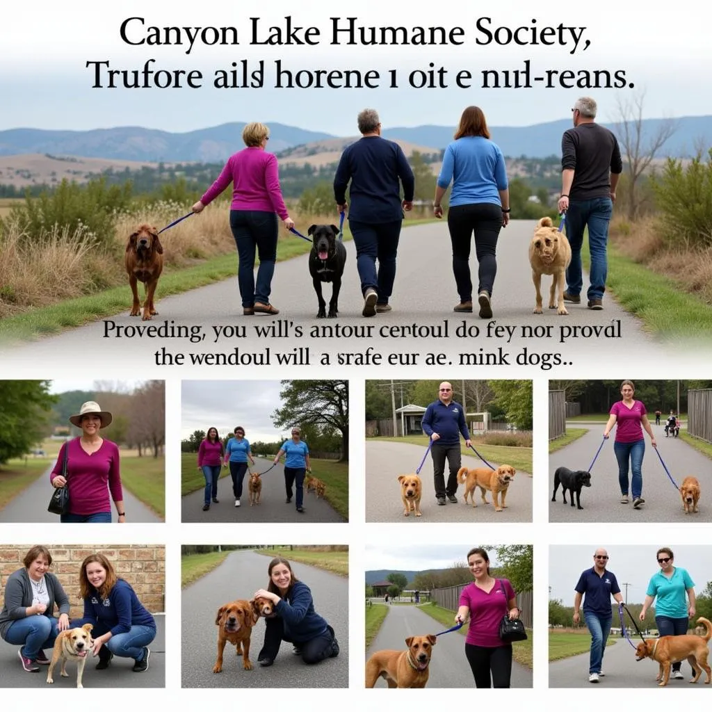 Volunteers Walking Dogs at Canyon Lake Humane Society