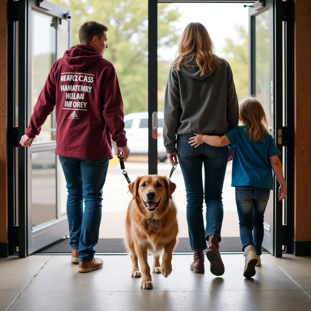 Happy Dog Being Adopted at Cass County Humane Society