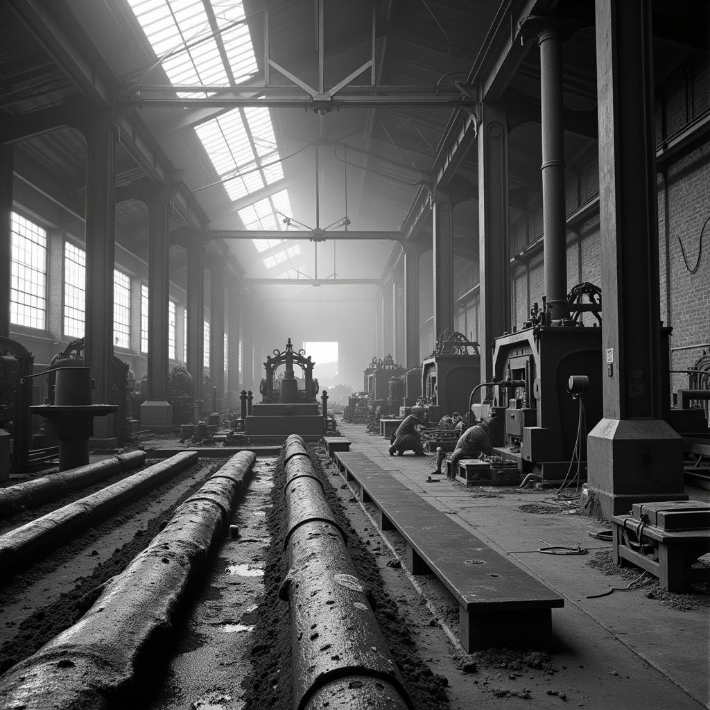 Historic photo of iron production at Catoctin Furnace