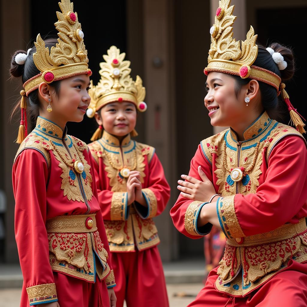 Cambodian children learning traditional dance at CBSC