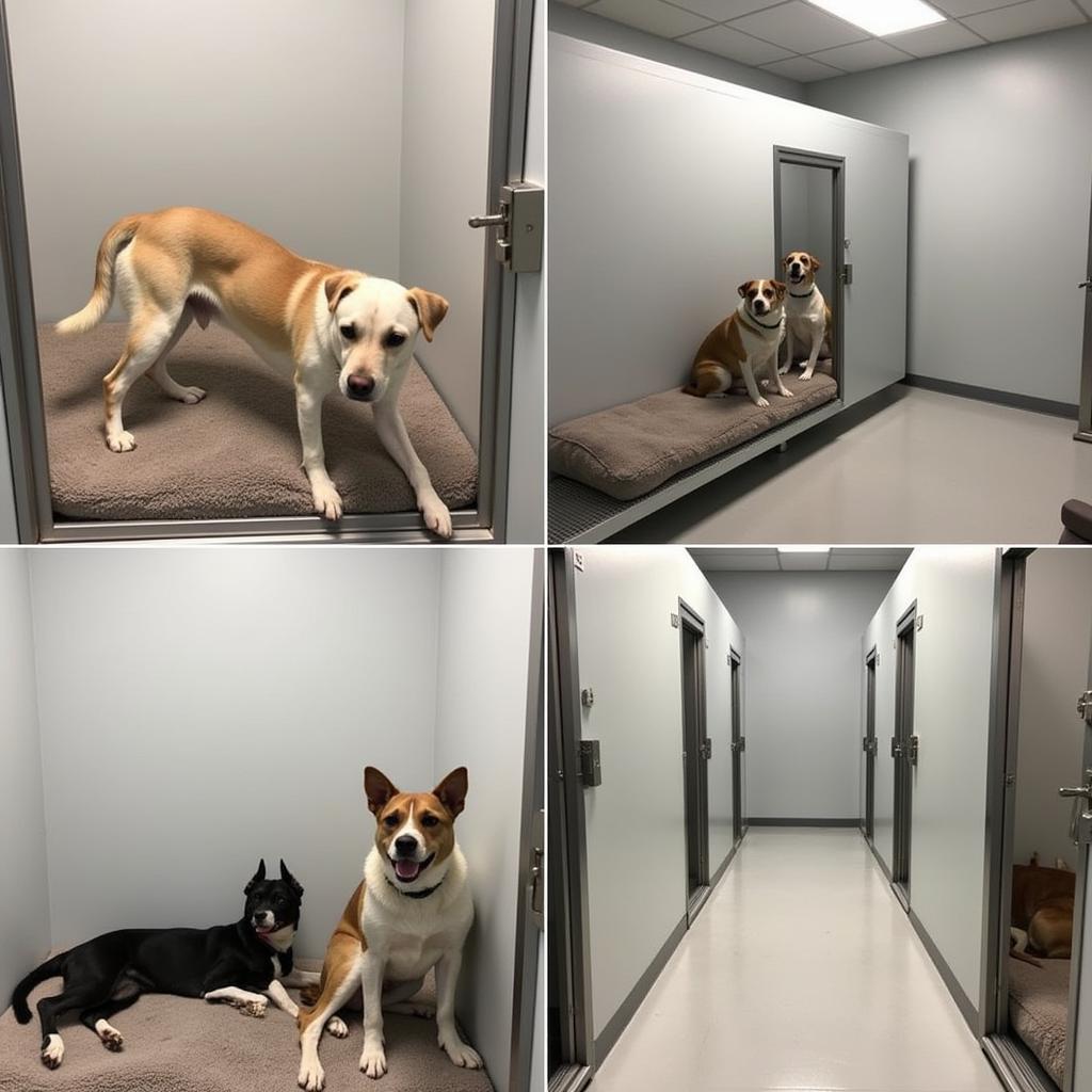 Spacious and clean kennels at the Central Arizona Humane Society provide comfort and care for dogs awaiting adoption.