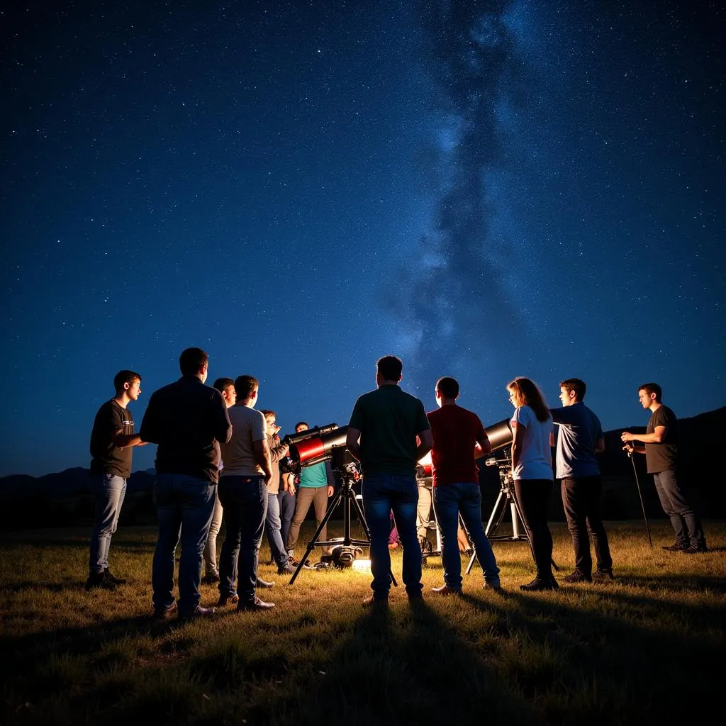 Members of the Central Arkansas Astronomical Society at a star party