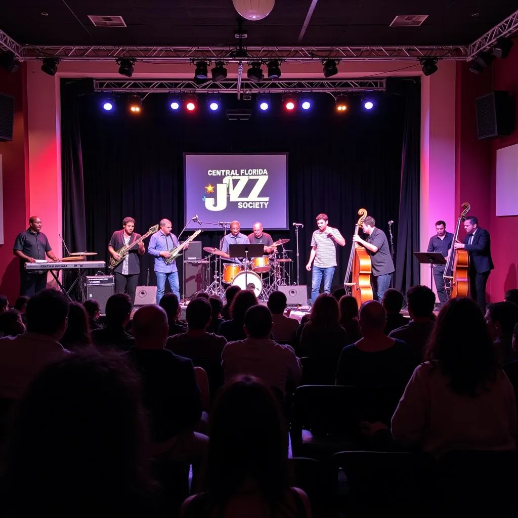 A captivating live jazz performance at a Central Florida Jazz Society event