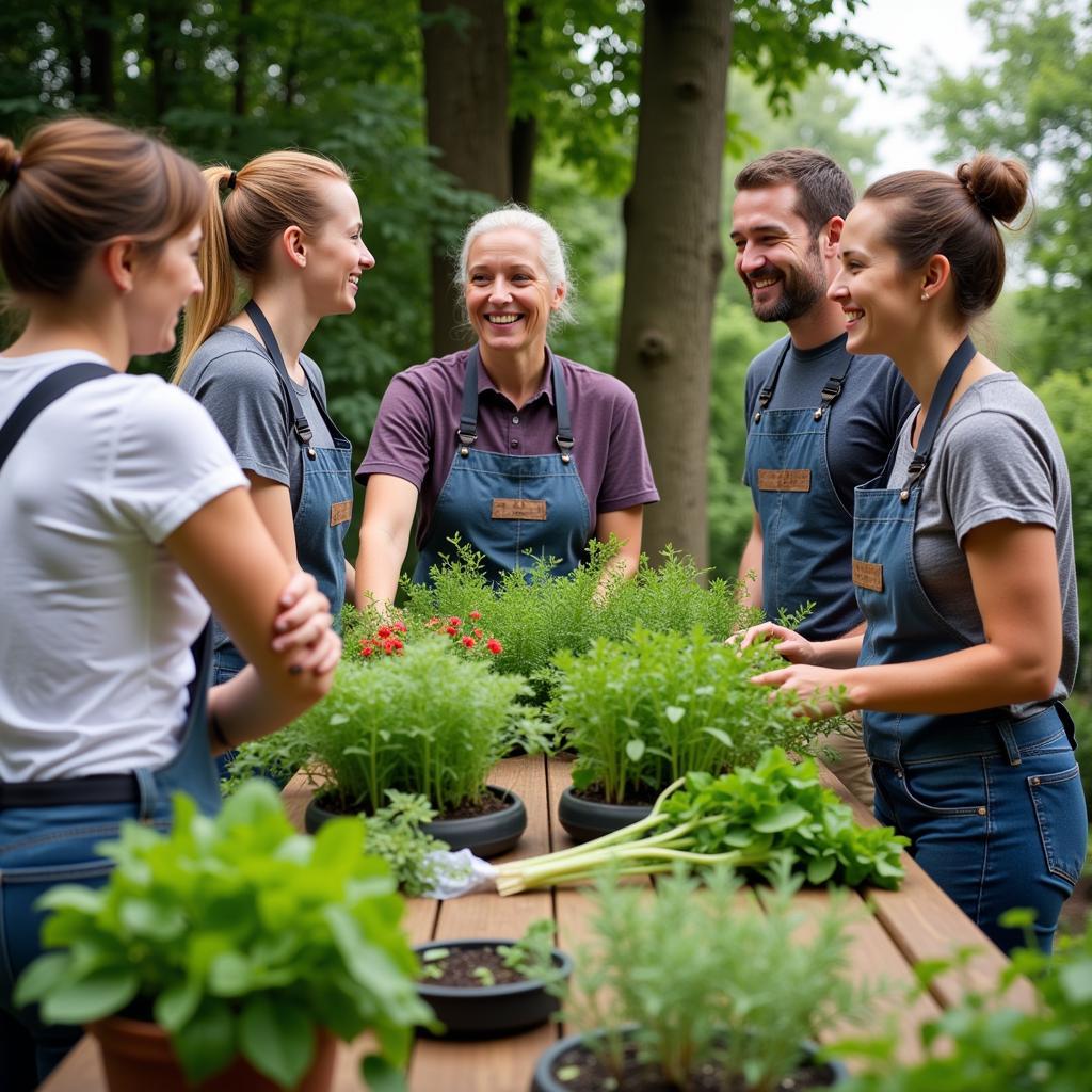 Members of the Central Indiana Herb Society gather for a meeting