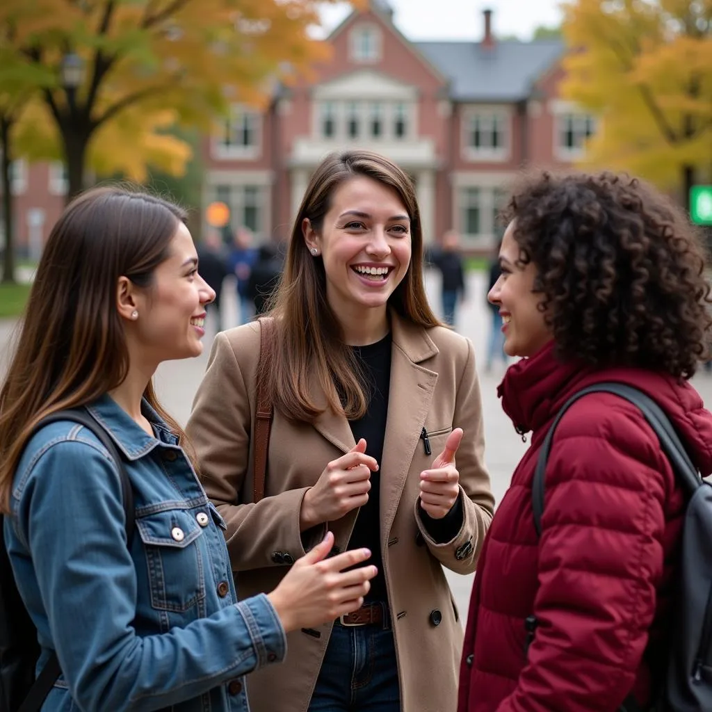 Central Michigan University students interacting