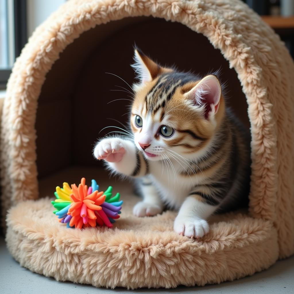 Playful Kitten Enjoys Enrichment Toys at the Central Vermont Humane Society 