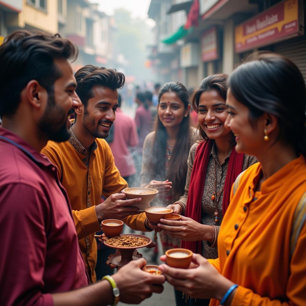 People sharing chai in India