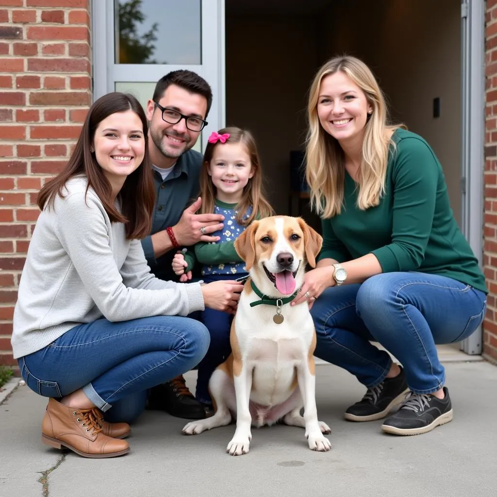 Champaign County Humane Society Staff with Adopted Dog