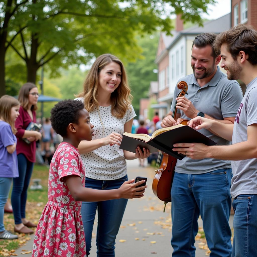 Charlottesville Oratorio Society members participating in a community outreach program