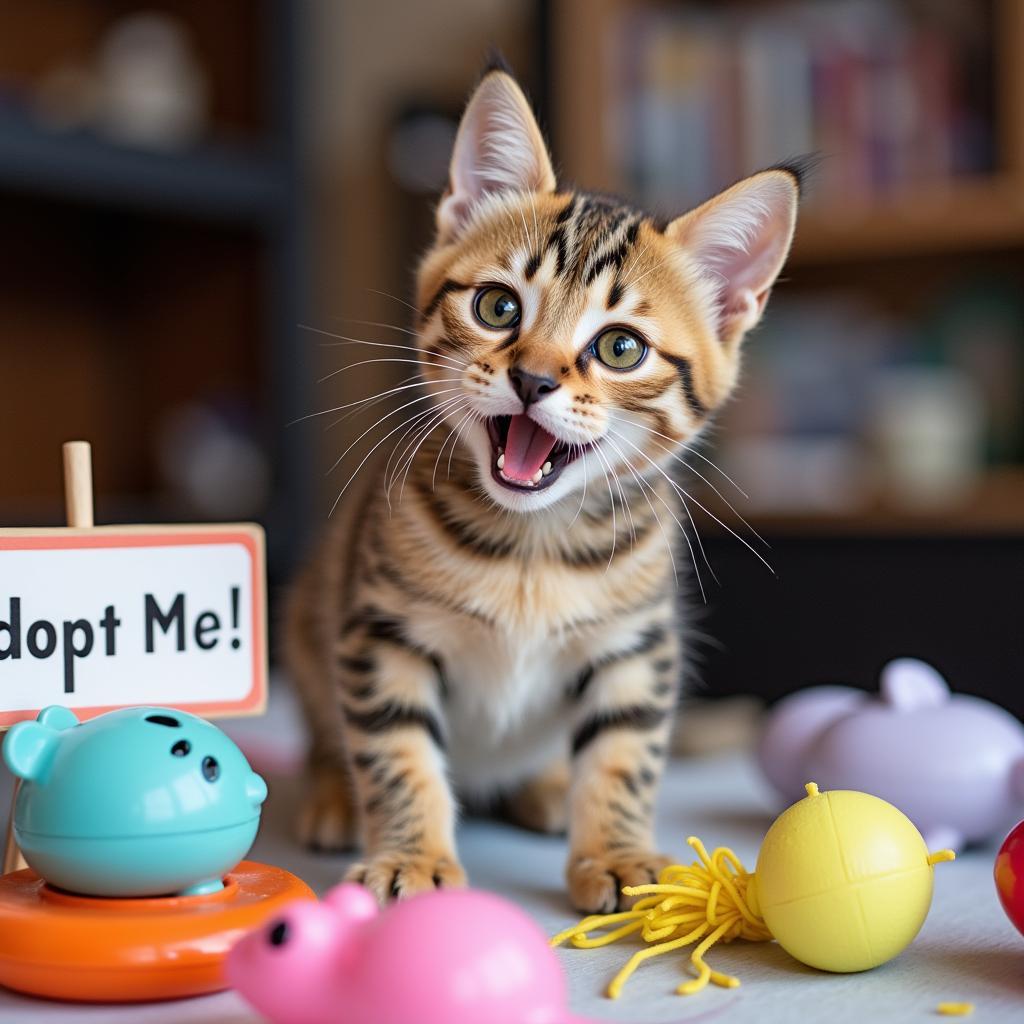 Playful kitten at a Chattahoochee Humane Society adoption event