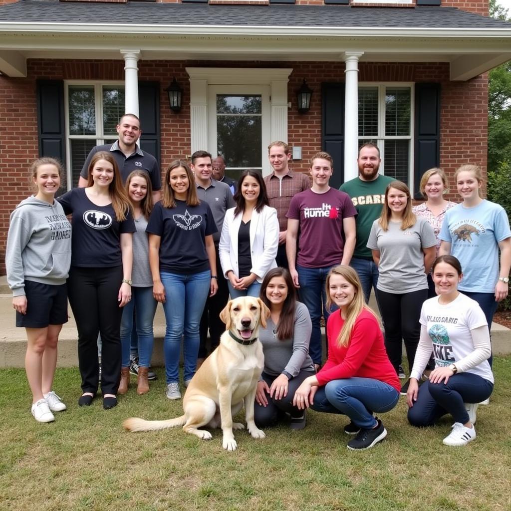 Community members participate in a donation drive for the Chattahoochee Humane Society