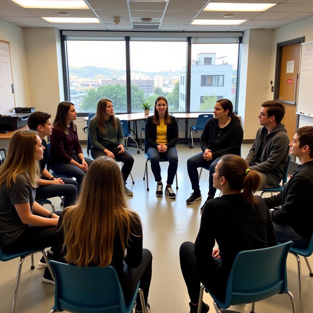 Students Engaging in an Ethics Discussion in a Chemistry Class