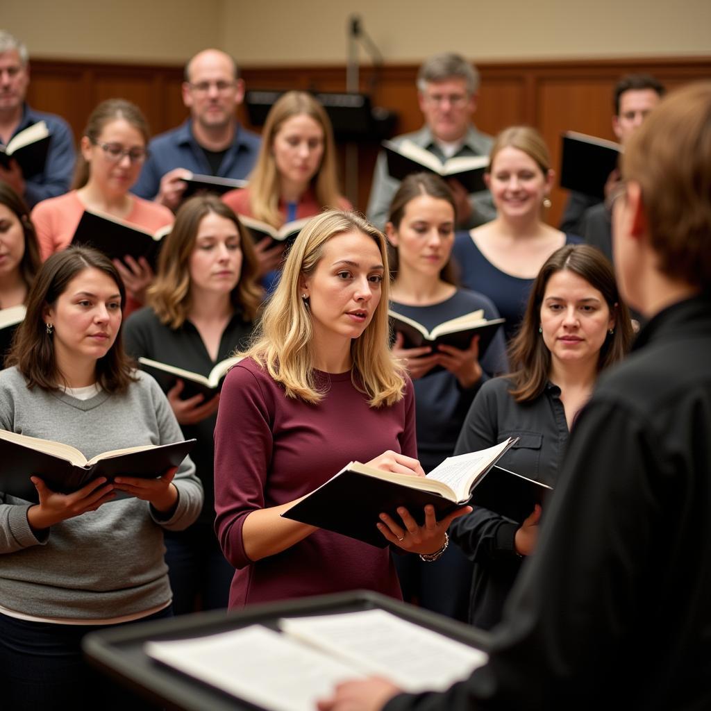 Chesapeake Choral Arts Society members during rehearsal