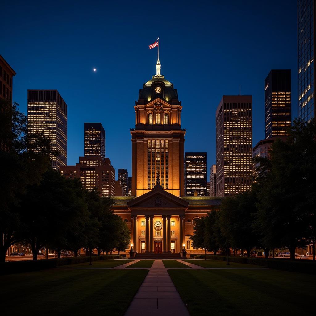 Former Chicago Historical Society Building Night View