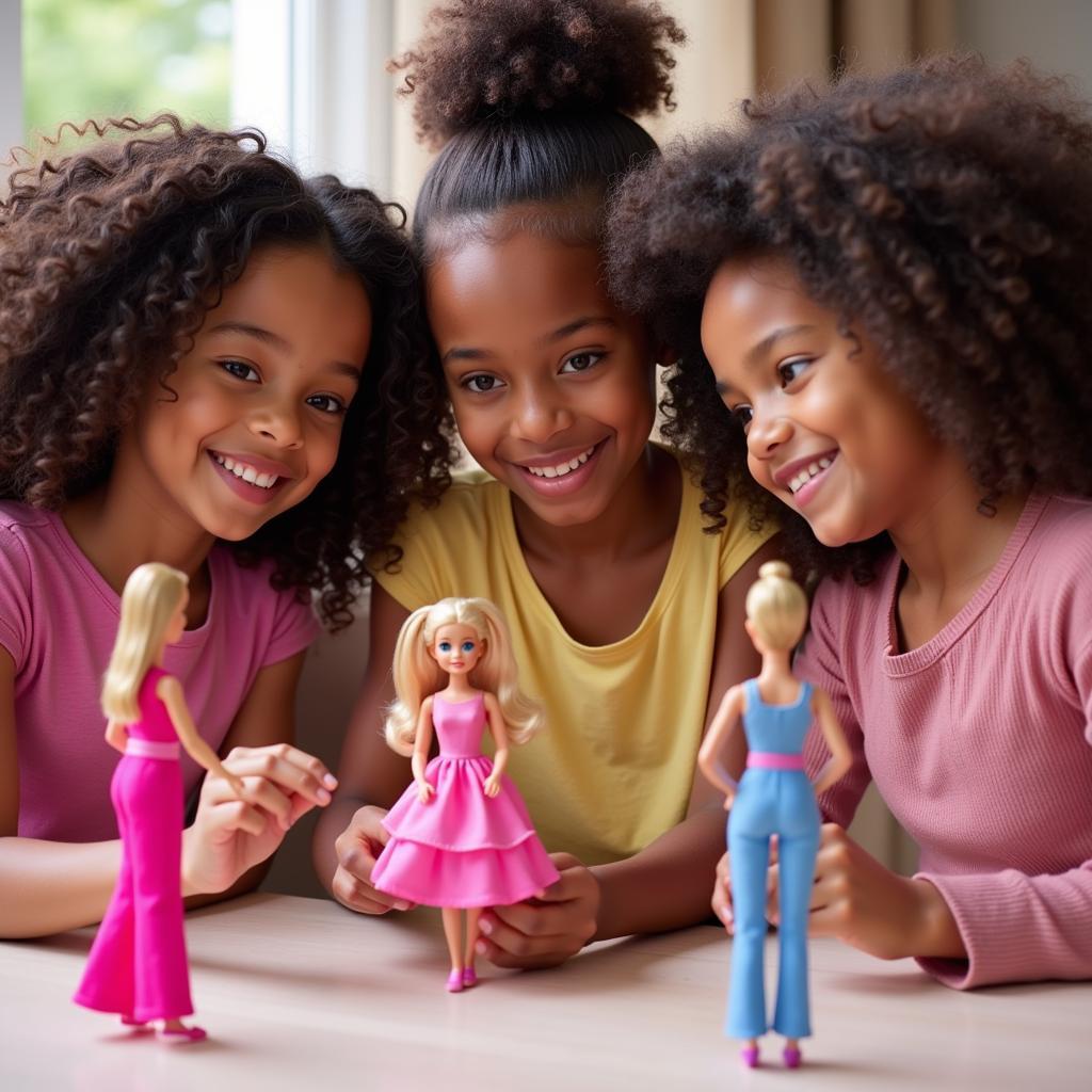 Children Playing with Barbie Dolls: Fostering Imagination and Creativity