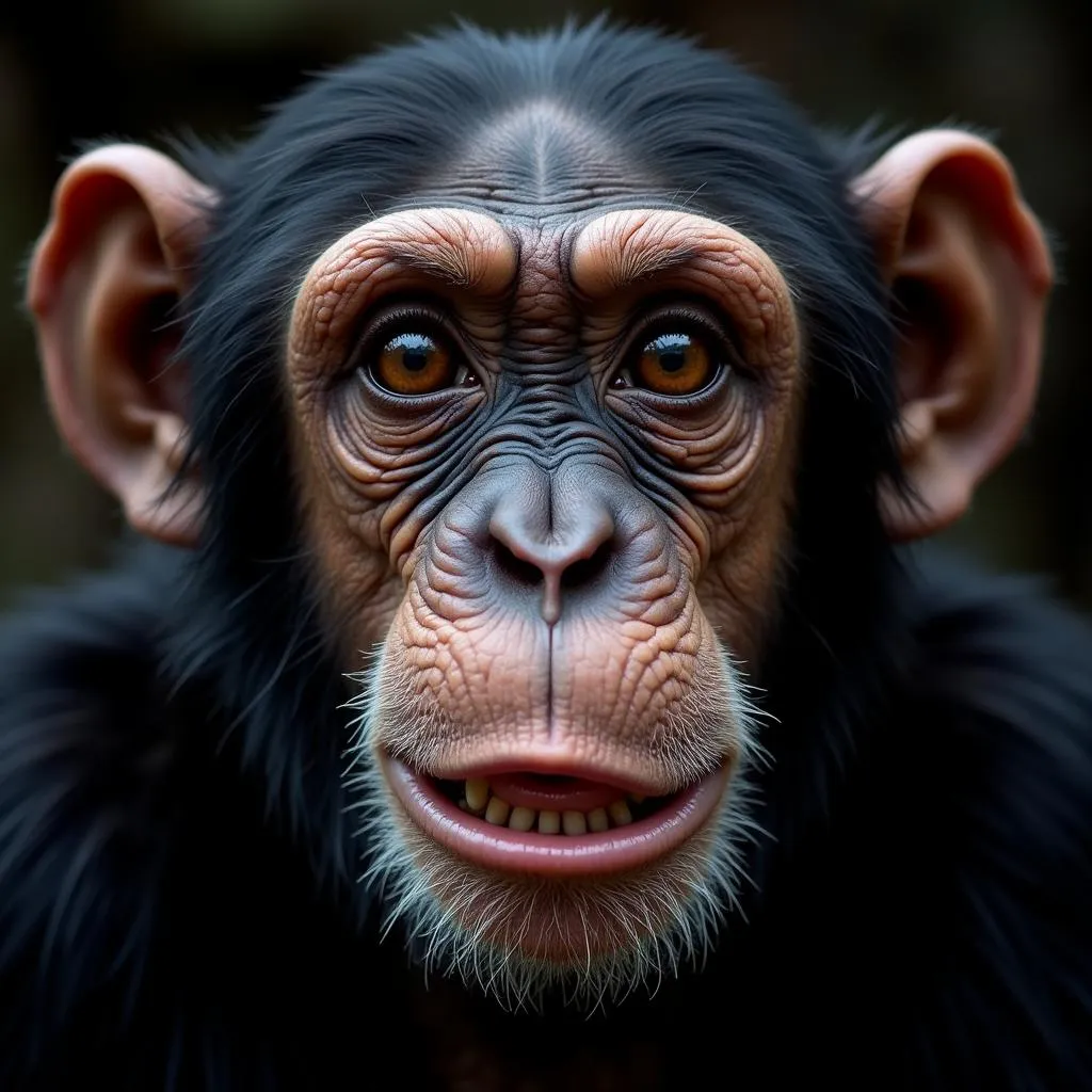 Chimpanzee Using Facial Expressions