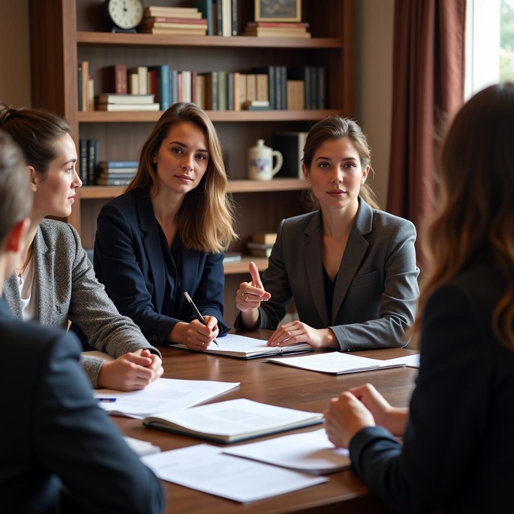 Group of Christian legal professionals meeting and discussing