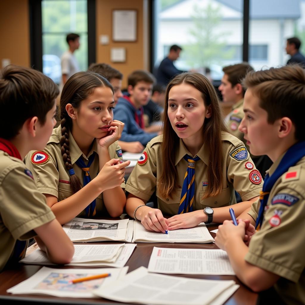 Scouts Discussing Current Events