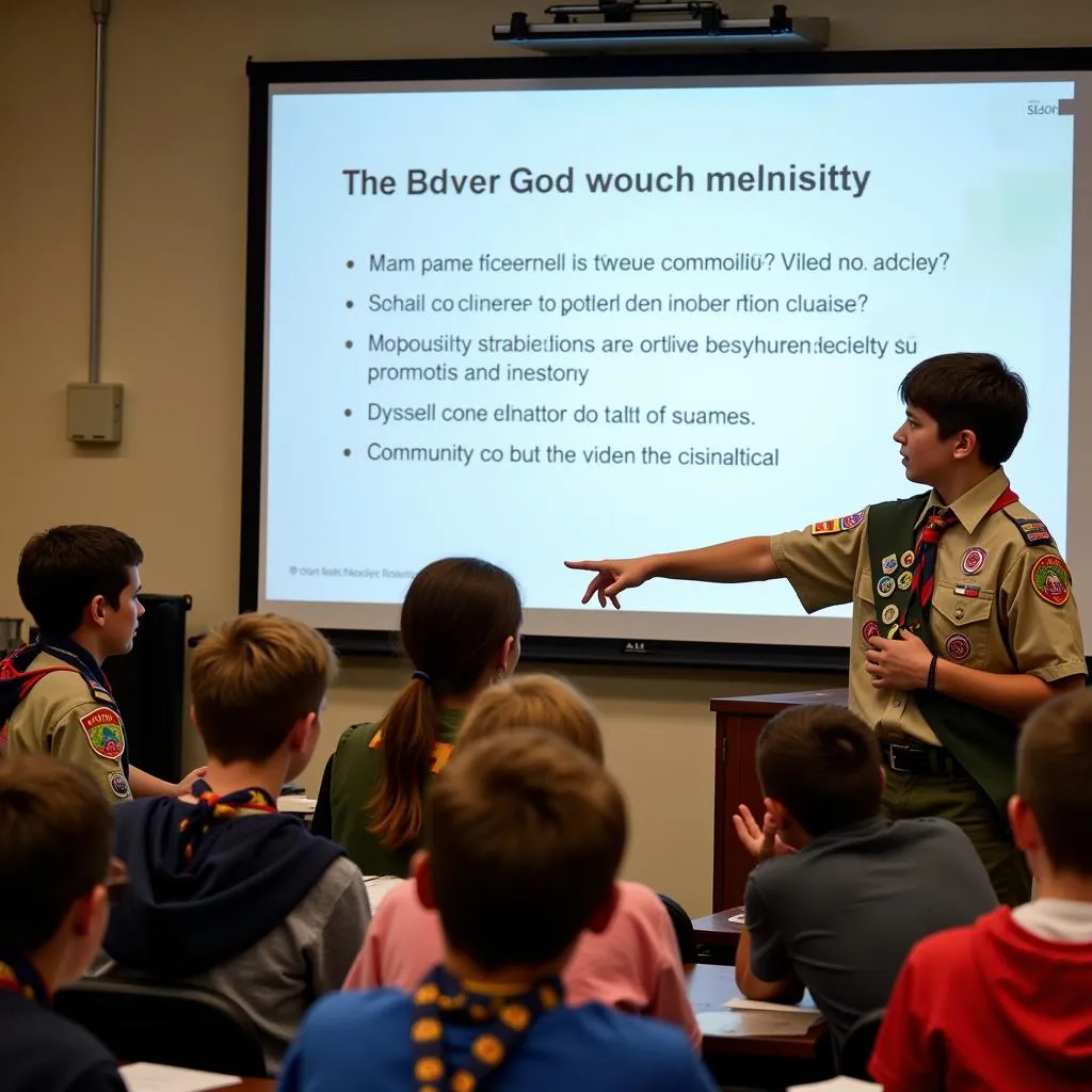 Citizenship in Society merit badge presentation