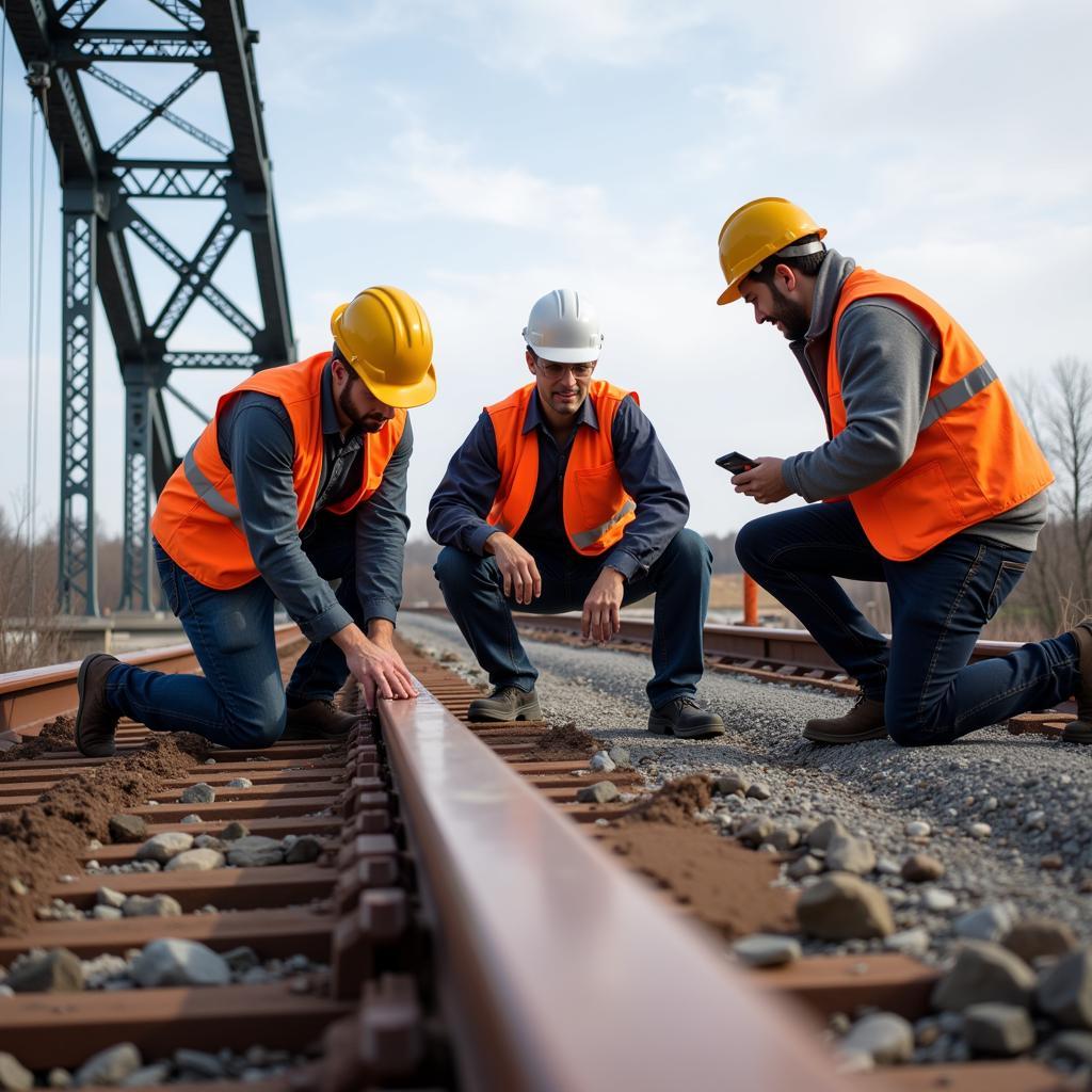 Civil Engineers Working on Bridge Construction