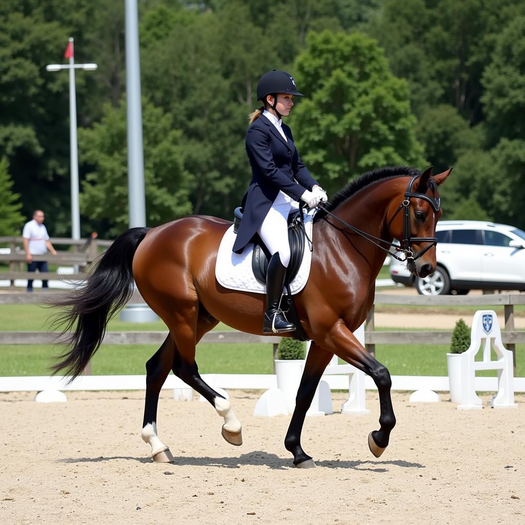 Cleveland Bay Horse Excelling in Dressage Competition