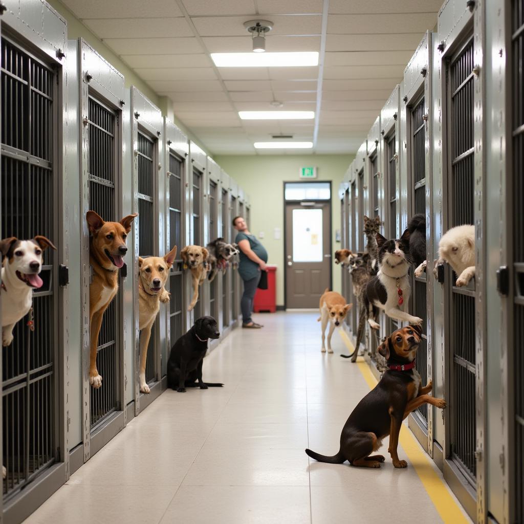 Dogs and cats awaiting adoption at Cobb County Animal Shelter