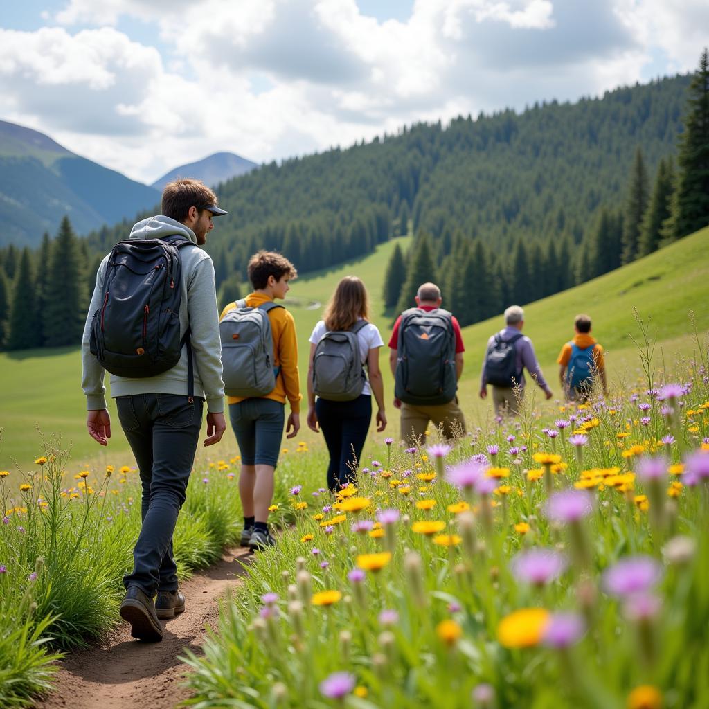 Colorado Native Plant Society Members Hiking