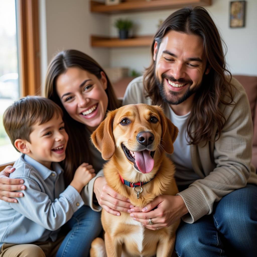 Columbia City Humane Society Happy Family with Adopted Dog