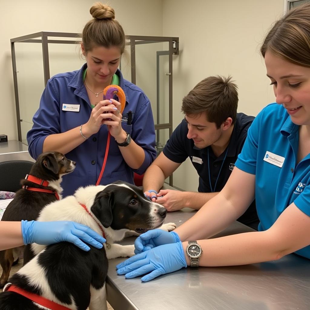 Columbia City Humane Society Volunteers Caring for Animals