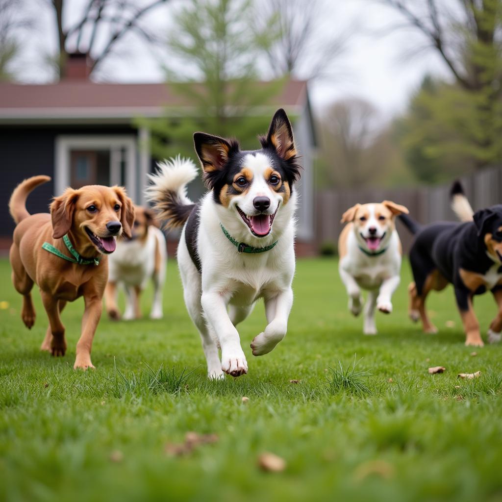 Dogs enjoy playtime at the Columbia Greene Humane Society