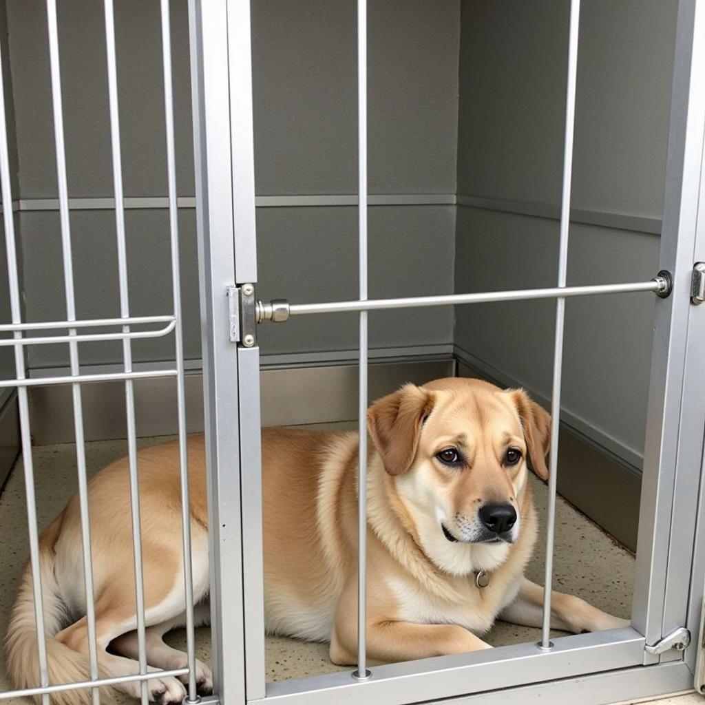 Dog in a Kennel at the Comanche County Humane Society