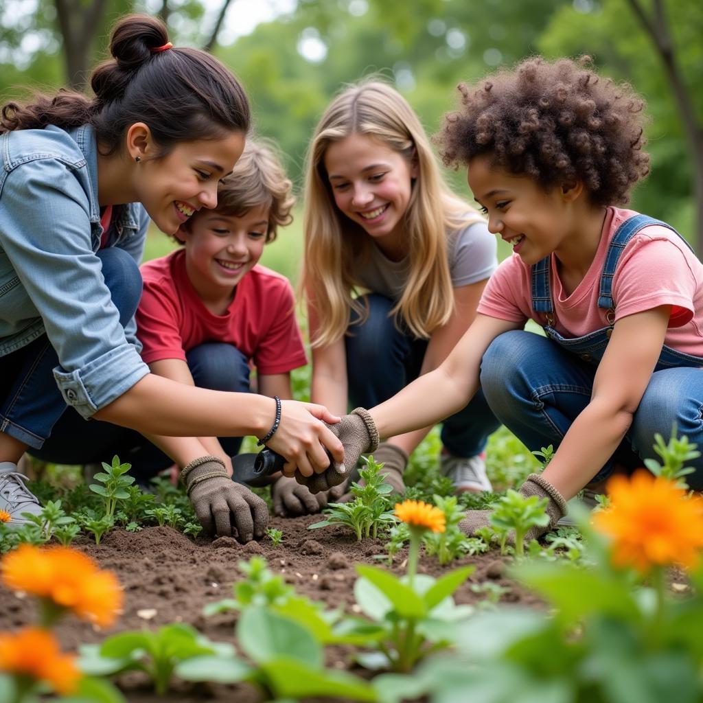 Volunteering in a Community Garden