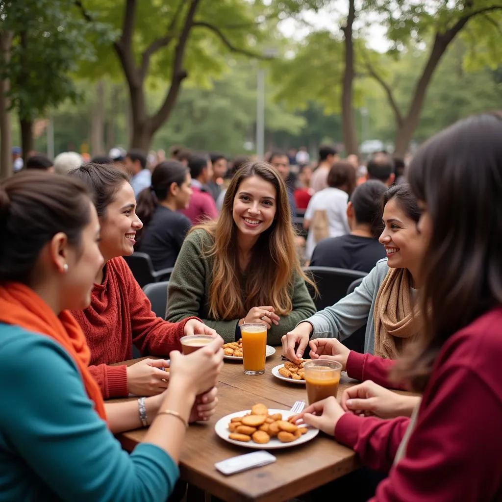 Community gathering for peace with masala chai