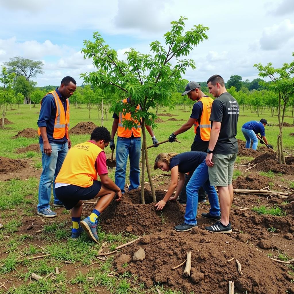 A community working together to restore a degraded ecosystem