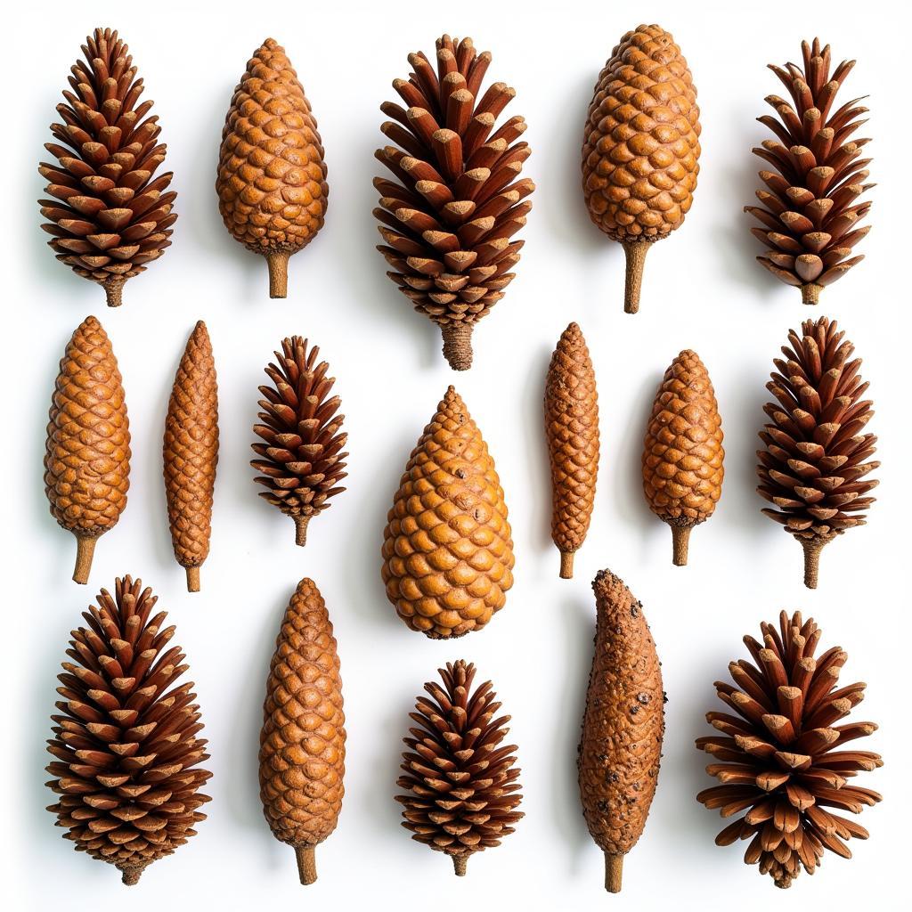 A Variety of Conifer Cones on Display