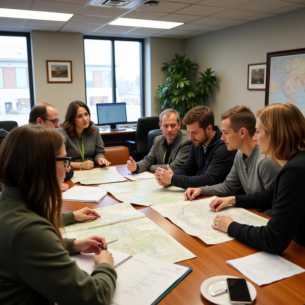 Conservation Team Collaborating on Project