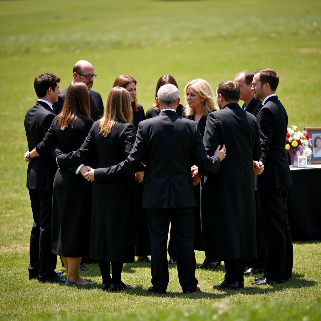 People gather for a memorial service