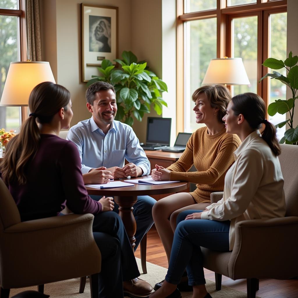 Meeting with a counselor at the cremation society in Raleigh