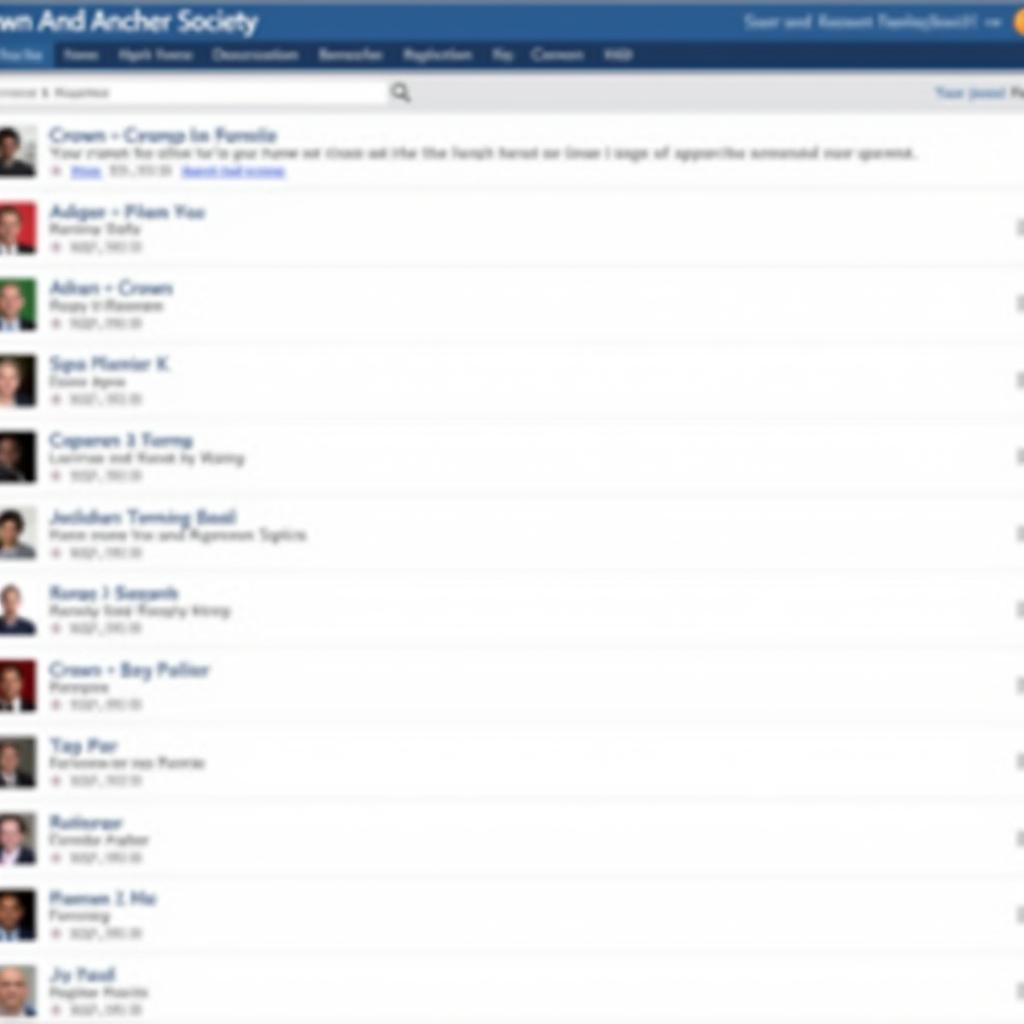 Screenshot of a Crown and Anchor Society Online Forum